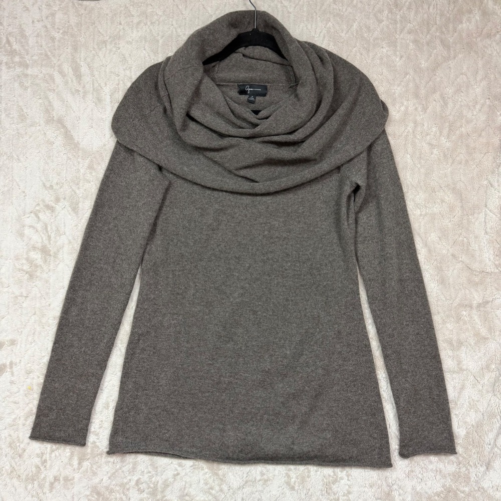 Aqua Cashmere Womens Small Taupe Brown 100% Cashmere Oversized Cowl Neck Sweater